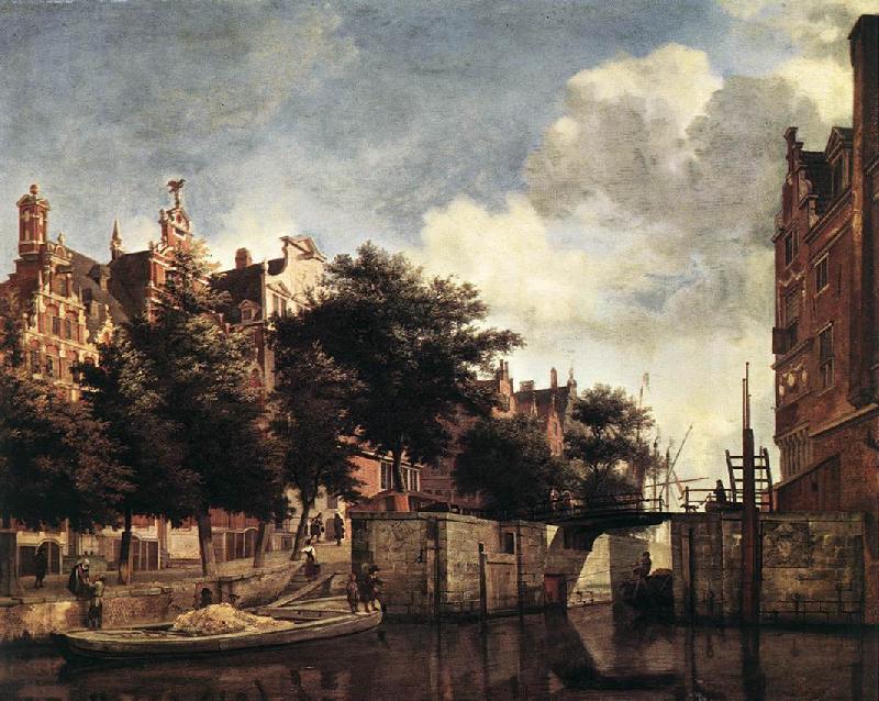 HEYDEN, Jan van der Amsterdam, Dam Square with the Town Hall and the Nieuwe Kerk s oil painting image